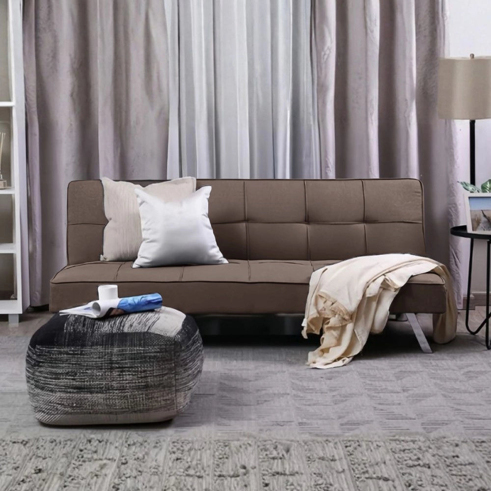 Divano click-clack Daynora marrone con funzione letto 168x83x75.5H