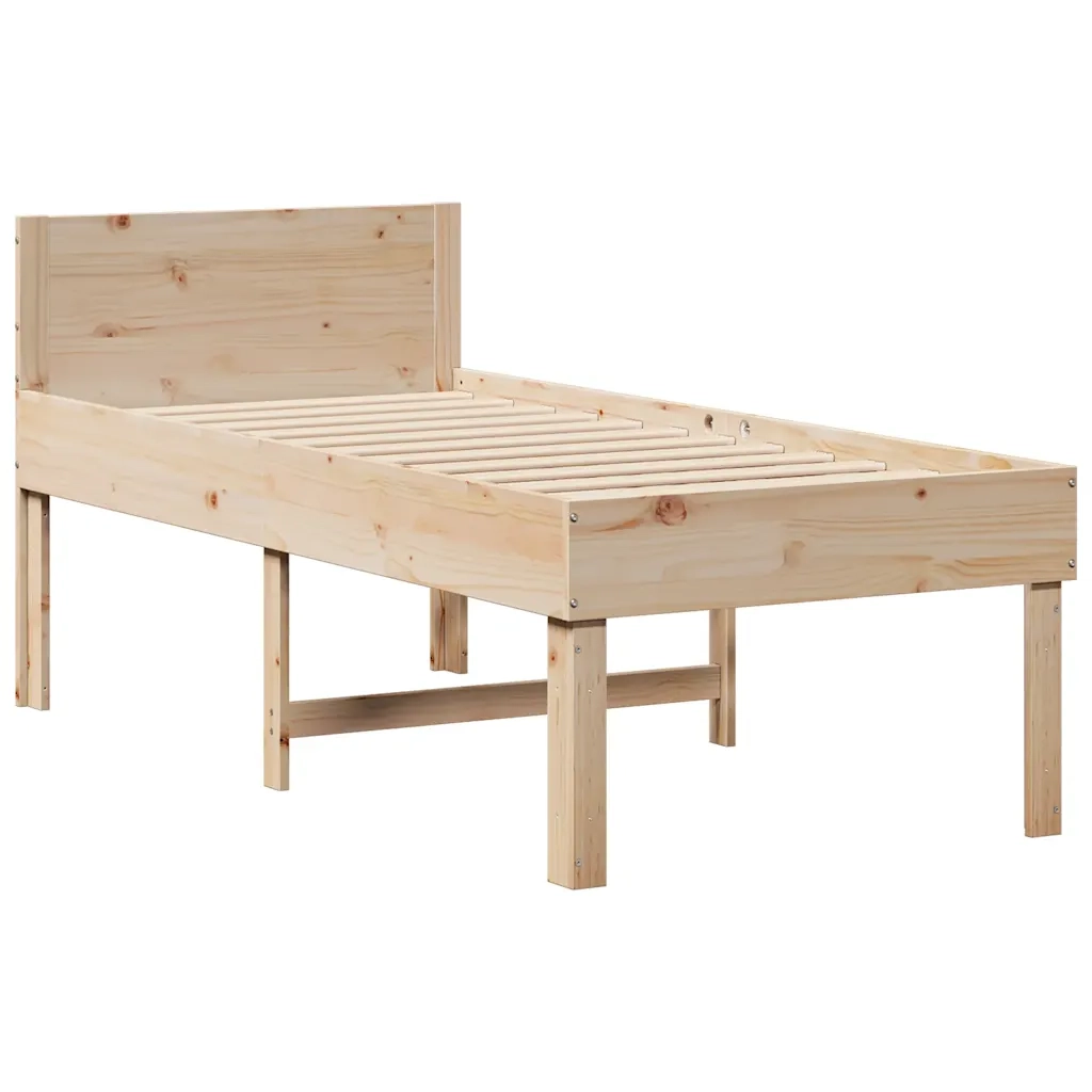 Letto senza Materasso 75x190 cm in Legno Massello Pino 3309752
