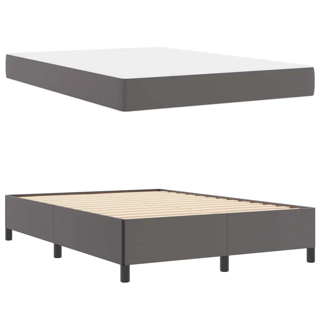 Struttura del letto con materasso Grigio 140 x 190 cm Tessuto