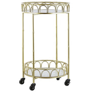 Carrello da cucina Struttura in ferro dorato Piani effetto marmo Carrello bar glamour con ruote