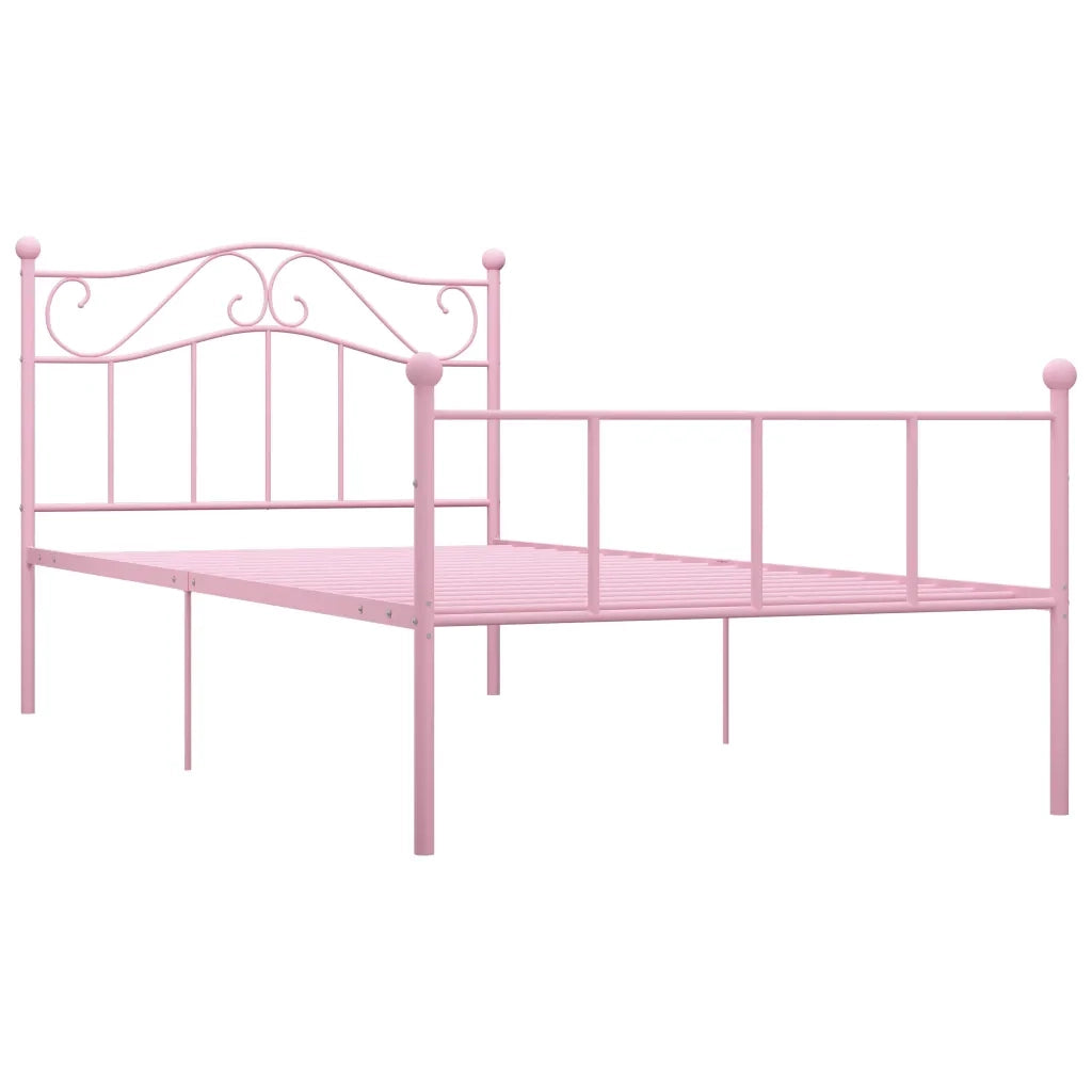 Giroletto-Struttura Letto Rosa in Metallo 90x200 cm 977582