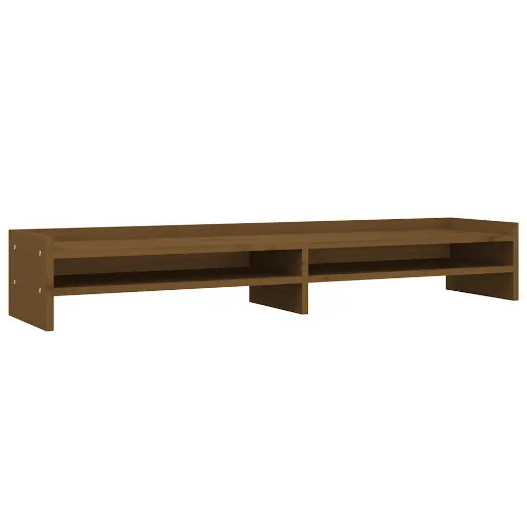Supporto per Monitor ambra 100x24x16 cm Legno Massello di Pino 813992