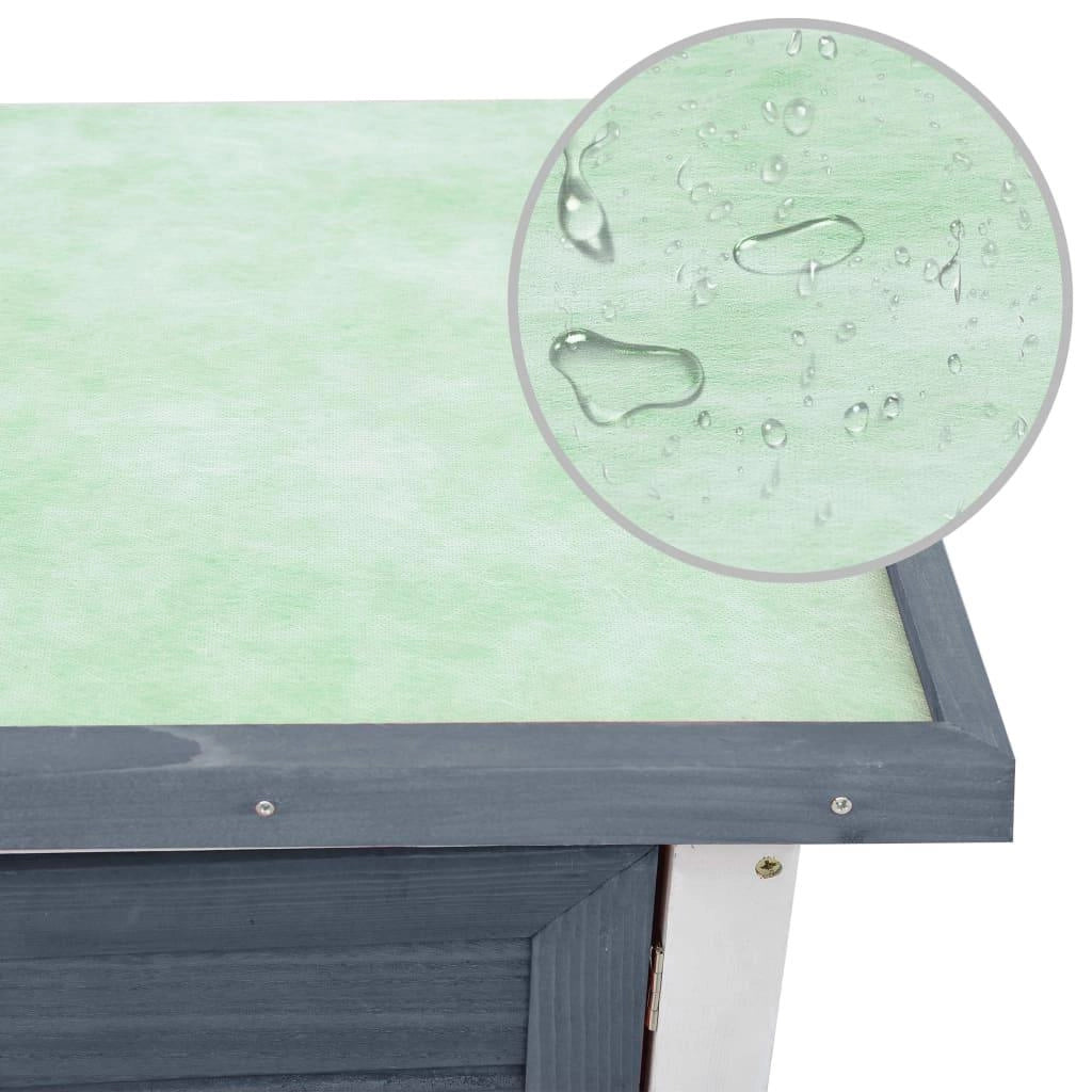 Conigliera da esterno con 1 porta 90 x 45 x 80 cm legno grigio 02_0000586