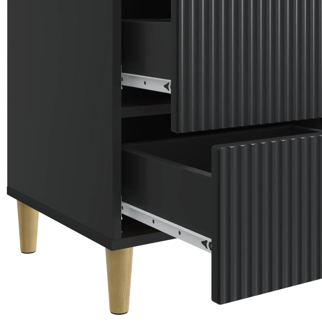 Comodino | Armadio da Notte | Mobiletto da notte Nero 43 x 41 x 66,5 cm Legno ingegnerizzato