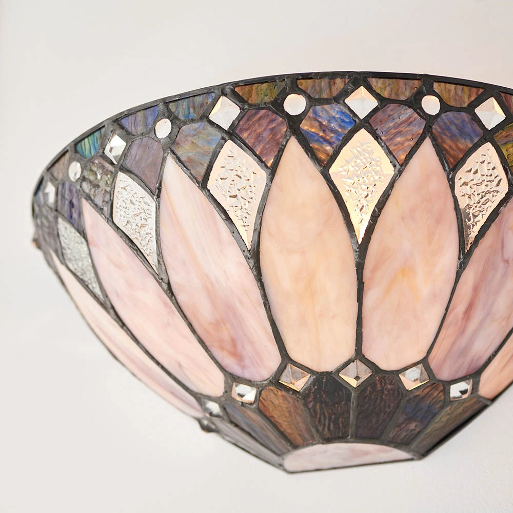 Applique Art Déco vetro semicerchio Tiffany BROOKLYN E14 40W