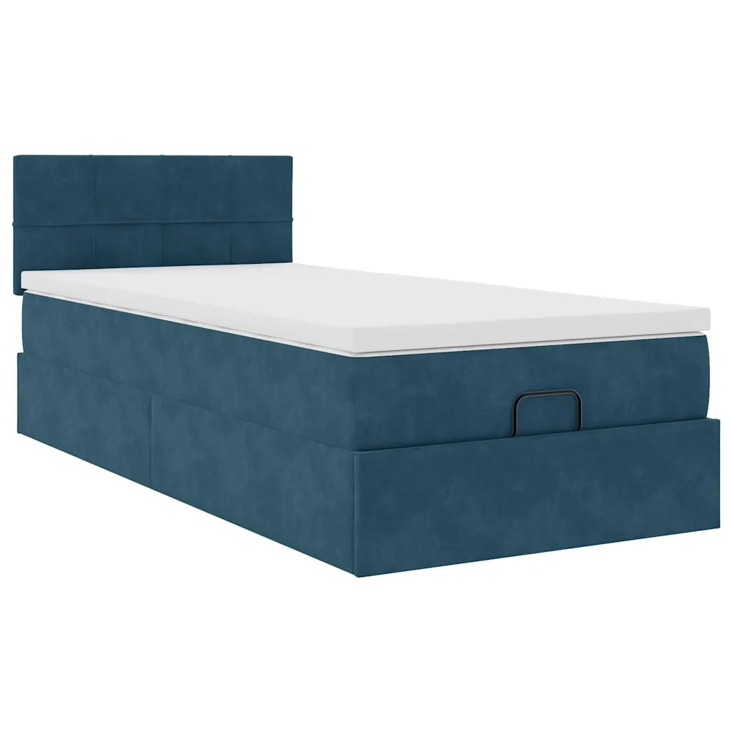 Struttura Letto Pouf con Materasso 90x190 cm in Velluto