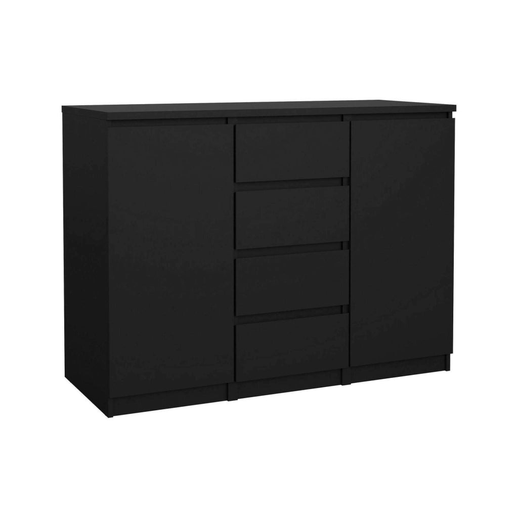 Credenza Angelika, Buffet da soggiorno, Madia da salotto, Dispensa da cucina, 121x50 h91 cm, Nero