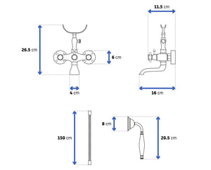 Rubinetto Da Vasca Rea Retro Old Black