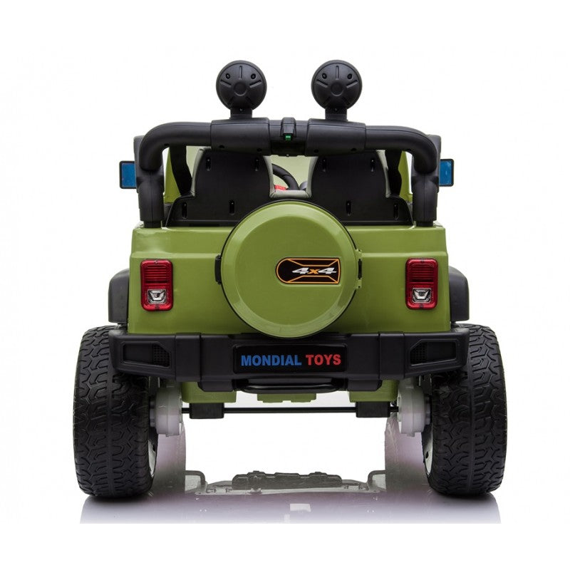 Macchina Elettrica per Bambini 2 Posti Ruote EVA Maxi Fuoristrada 12V Verde