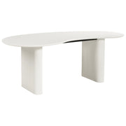 Tavolo da pranzo moderno 198 x 93 cm Forma irregolare Gambe nervate industriali MDF Bianco