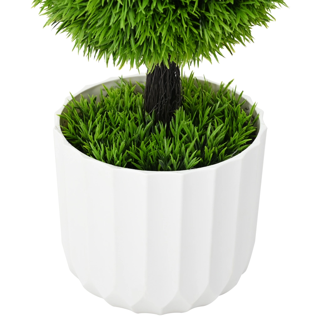 Pianta artificiale Topiaria in pino con vaso 24x90 cm Verde