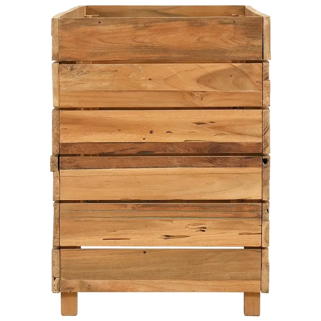 Letto Rialzato 100x40x55 cm Legno di Teak di Recupero e Acciaio