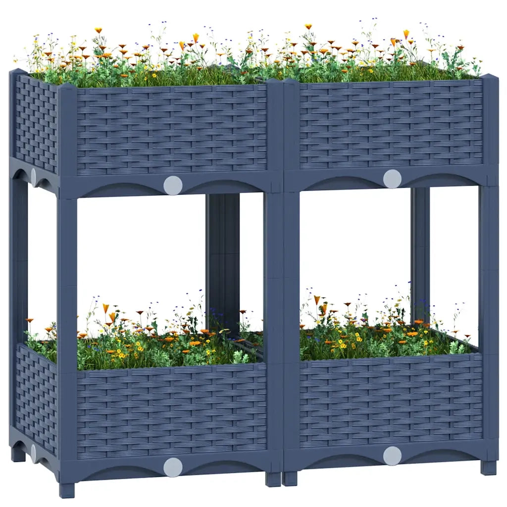 Fioriera | Cassetta per fiori | Vaso Rialzata 80x40x71 cm in Polipropilene