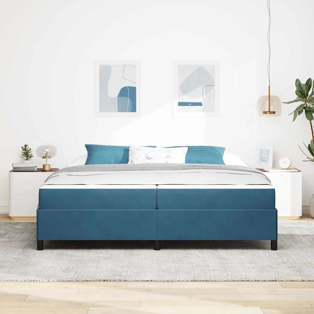 Struttura del letto Blu Scuro 200 x 200 cm Tessuto