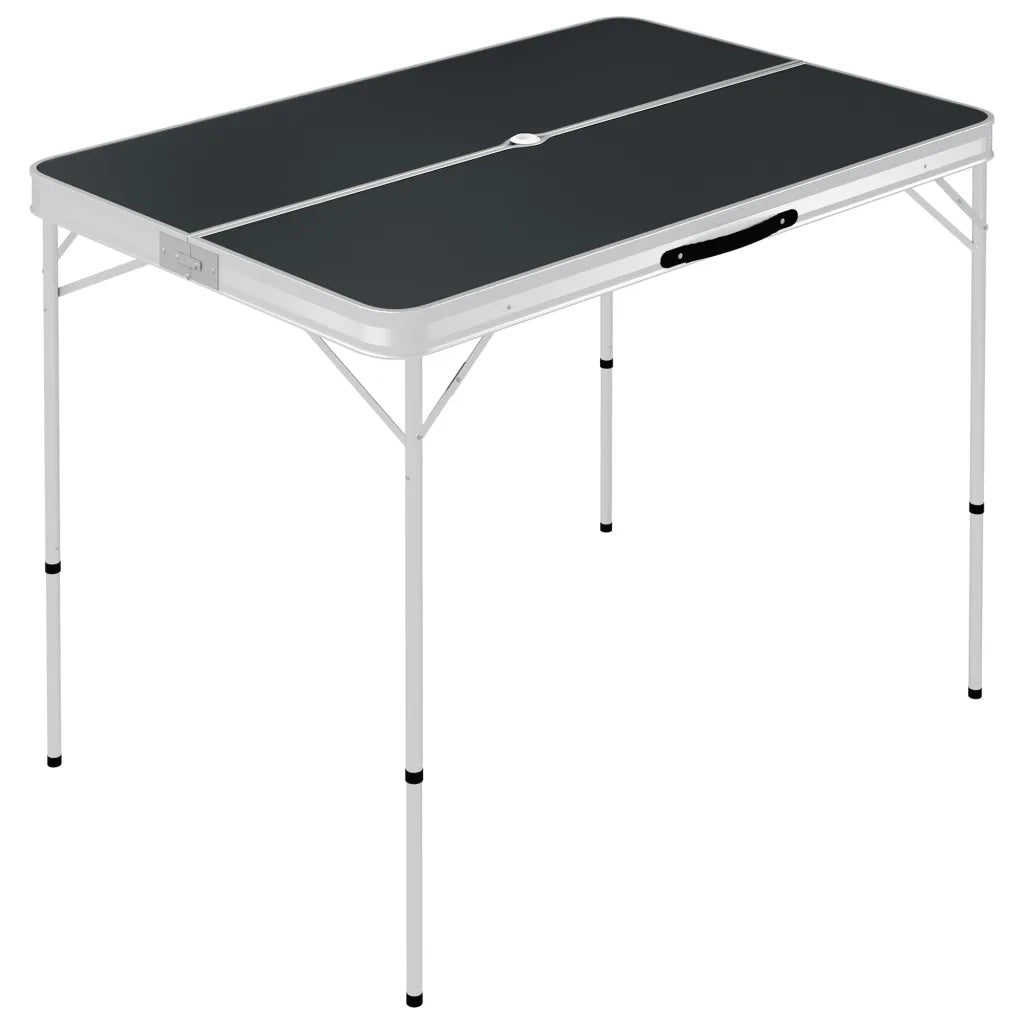 Tavolo da Campeggio Pieghevole con 2 Panche in Alluminio Grigio CFW6261573