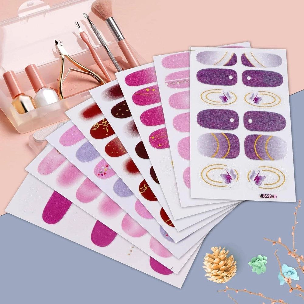 Trade Shop - Smalto Adesivo Per Unghie Nail Art Stickers Decorazioni Manicure Set Da 24 Pezzi -