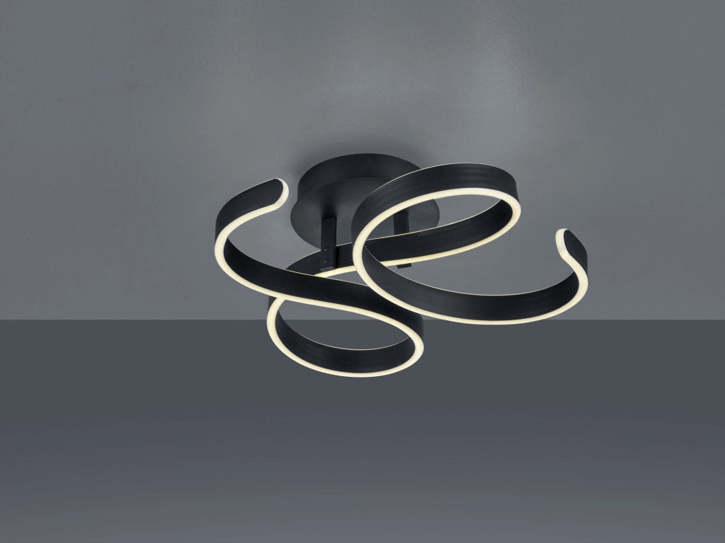FRANCIS PLAFONIERA LED 40W 4650lm, 3000K VORTICI ANTRACITE CON REGOLAZIONE INTENSITA' CON INTERRUTTORE D.54CM