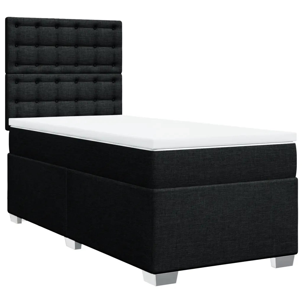 Giroletto a Molle con Materasso Nero 90x200 cm in Tessuto 3292687