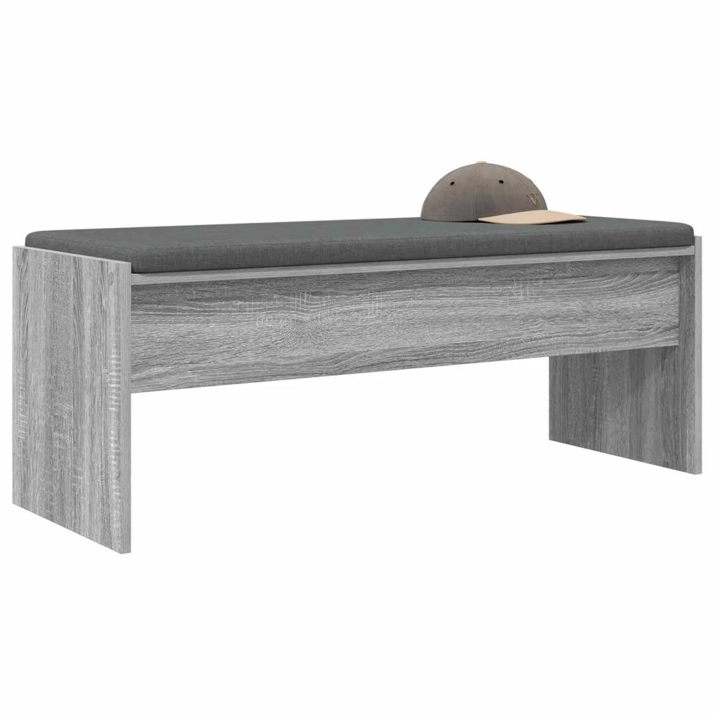 Panca per ingresso con cuscino-Sgabello-Panca da Corridoio Grigio Sonoma 103 x 38 x 40 cm
