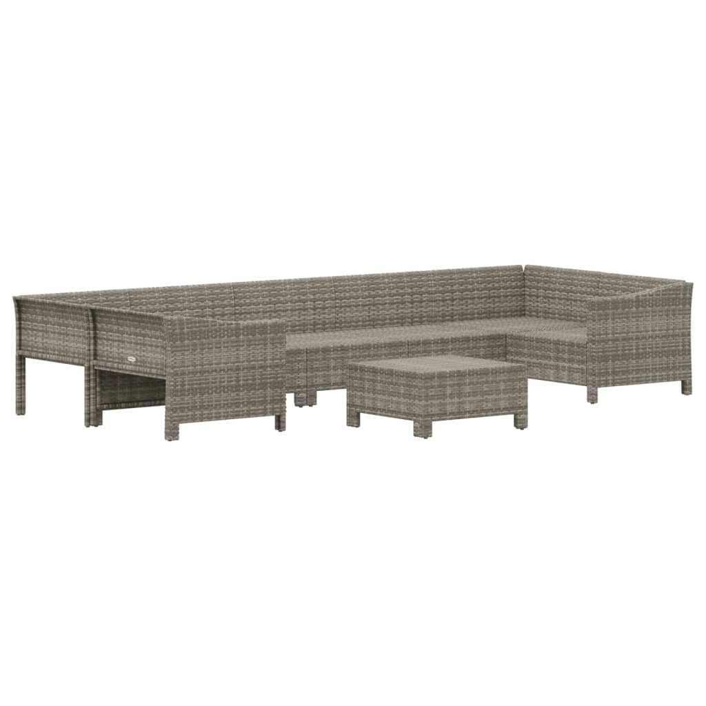 Set di mobili da giardino mobili da esterno set da 8 pezzi con cuscini resina intrecciata grigia 02_0017601