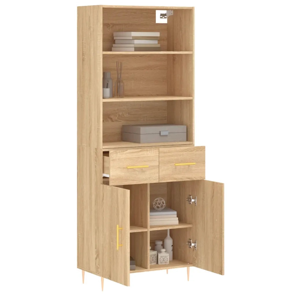 Credenza-Buffet-Armadio da cucina Rovere Sonoma 69,5x34x180 cm in Legno Multistrato 275586