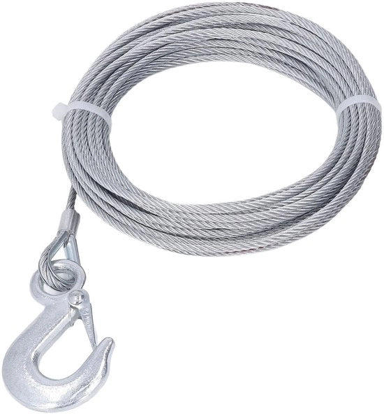 Cavo in Lierdraad Gegalvanizzato - Acciaio Inossidabile - 4 Mm X 12 M - 2000 LBS di Resistenza - Cavo per Sostituzione Lier - Anello Autosterzente - Cavo per Trazione