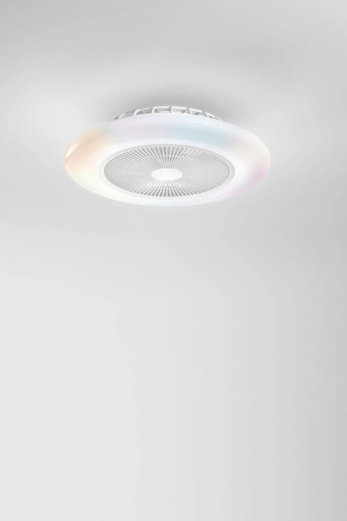 PLAFONIERA LED VENTILATORE PONENTE PRO 46W 5500LM CCT + RGB  DIMMERABILE CON TELECOMANDO RF 15X54,5CM