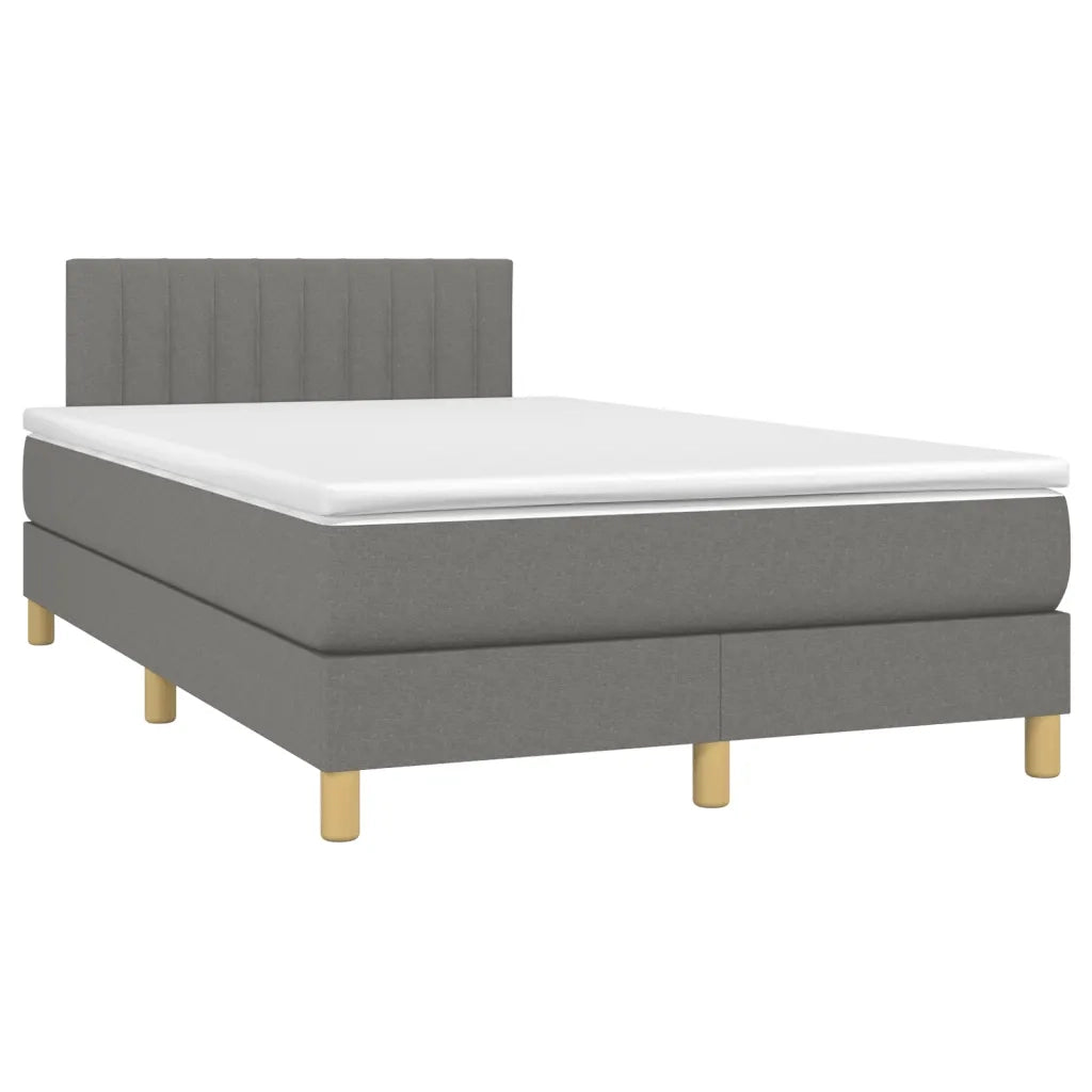 Giroletto a Molle con Materasso Grigio Scuro 120x190cm Tessuto
