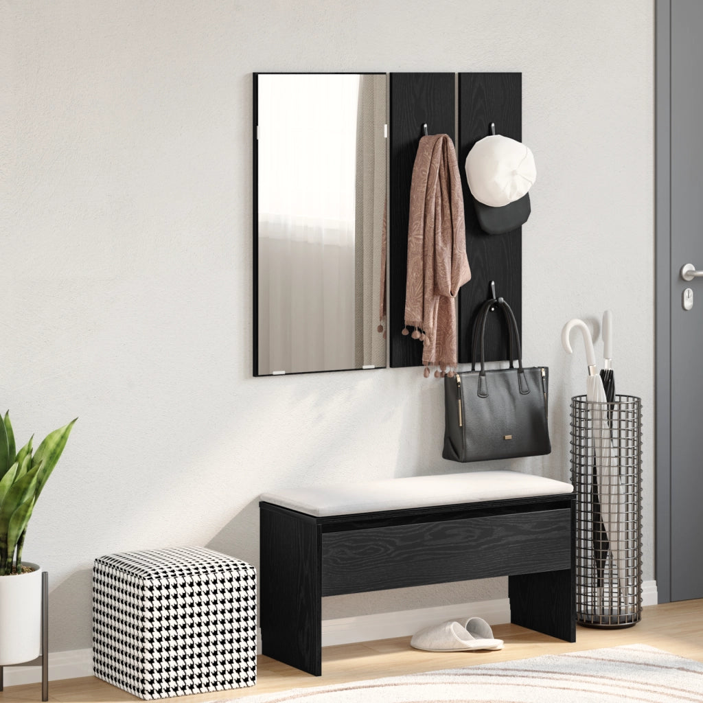 Set di Mobili per Corridoio  in Legno Ingegnierizzato Nero