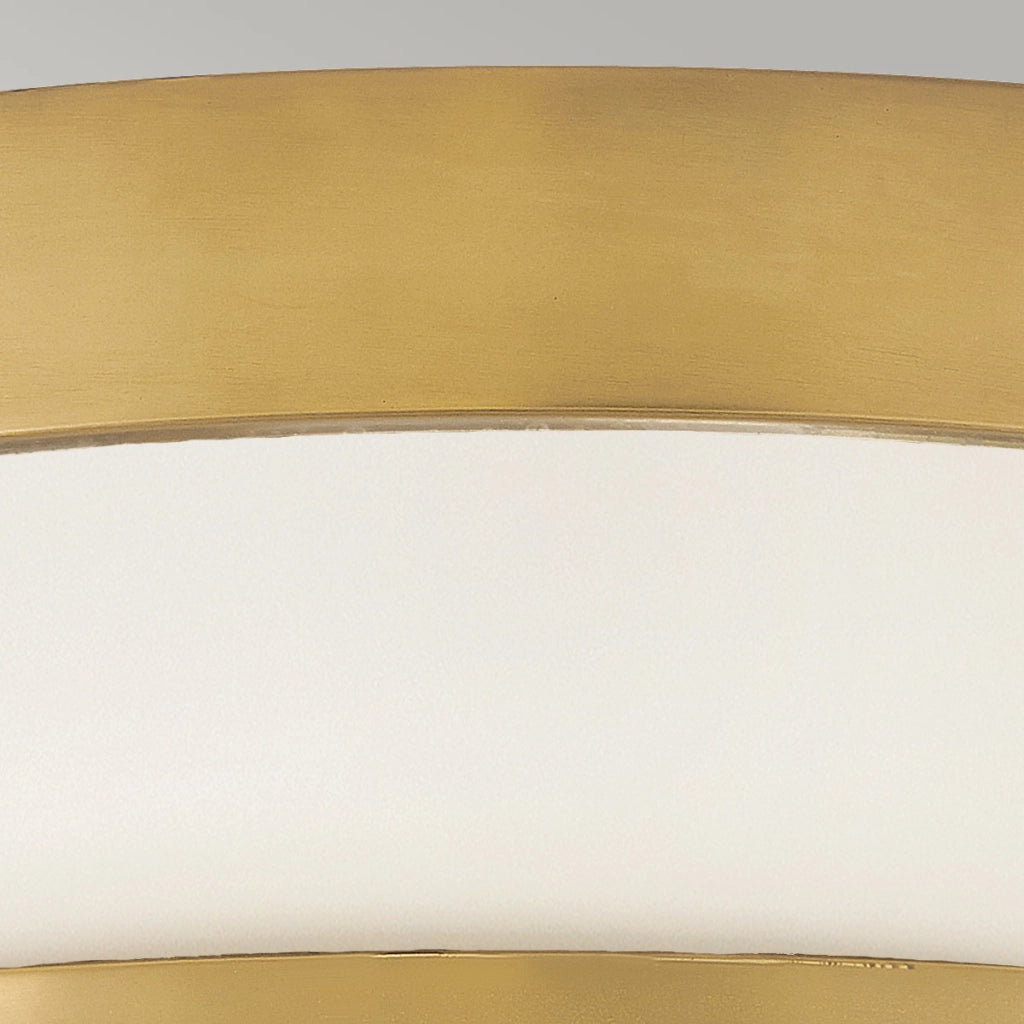 Plafoniera tonda 40cm vetro opale 3xE27 ottone Harper