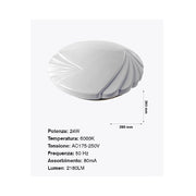 Trade Shop - Plafoniera Da Soffitto Faretto Led 24w Tondo Ventaglio Pannello 2160lm 39cm Design Moderno -