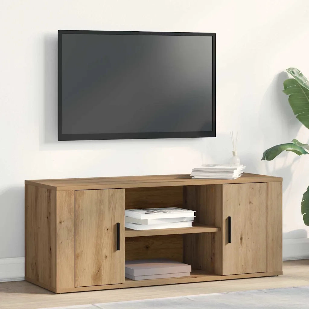 Mobile TV-Credenza per TV-Console TV rovere artigianale 100 x 35 x 40 cm Legno multistrato 753816