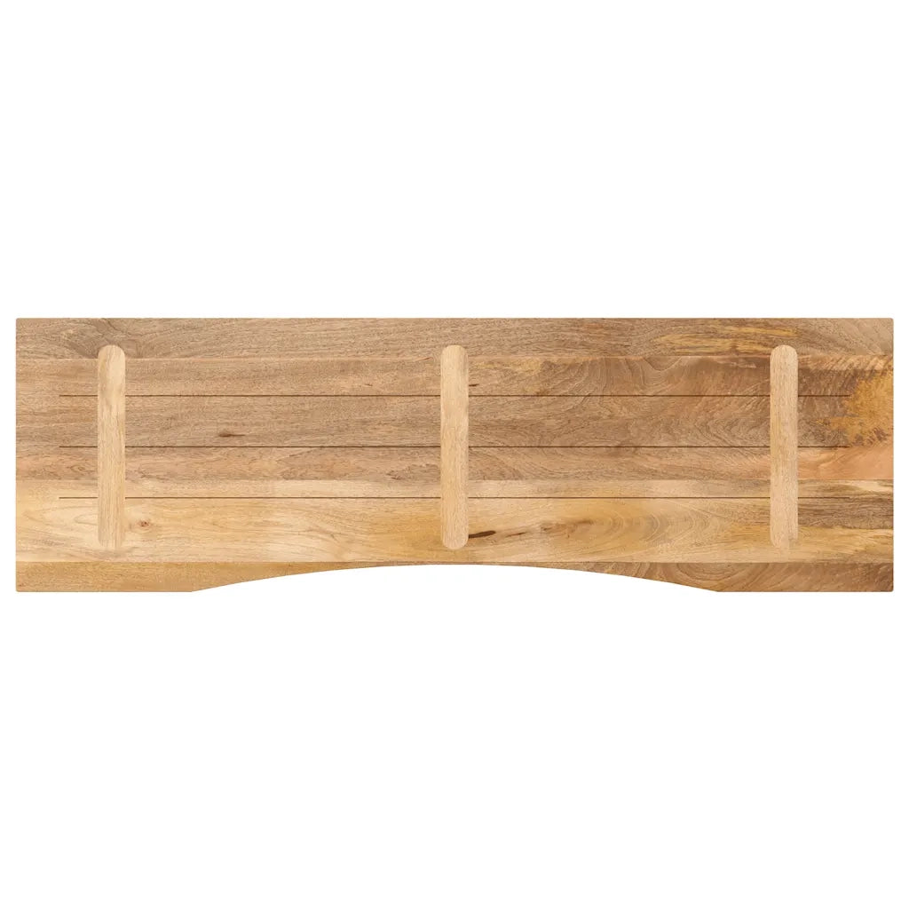 Piano Scrivania con Curva 160x50x2,5cm Massello Grezzo di Mango