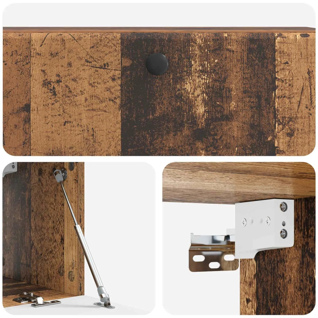 Mobile Porta TV da Muro 98 x 31 x 30 cm Legno antico