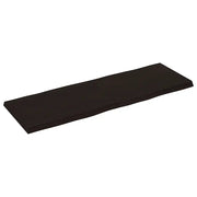 Piano Tavolo Marrone Scuro 120x40x(2-4)cm Rovere Non Trattato 364022