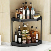 Rack di erbe per cucina rack angolare in posizione verticale 2 livelli rack di stoccaggio - argento