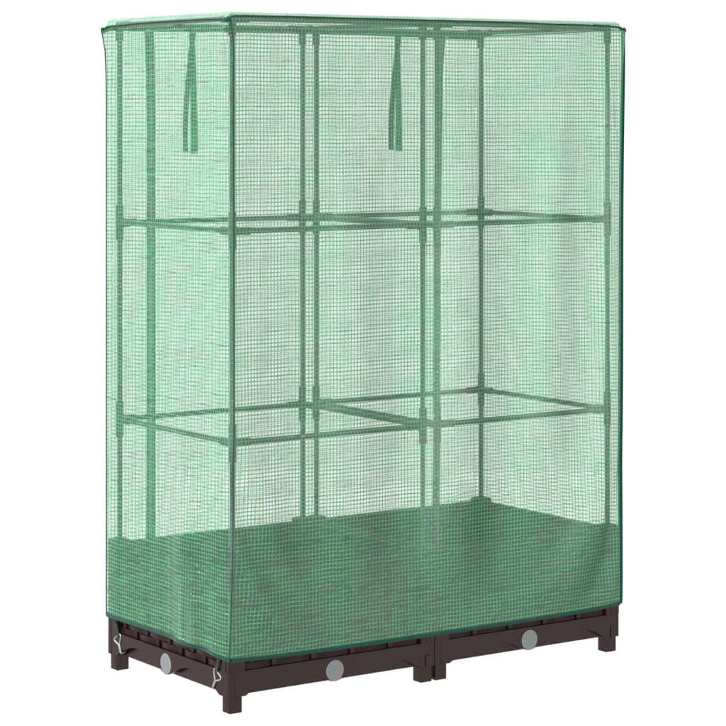 Fioriera/aiuola rialzata con copertura effetto rattan 80 x 40 x 123 cm marrone 02_0038782