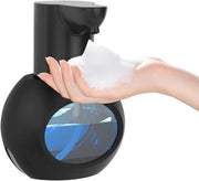 Dispensatore di sapone schiumante touch-free 15oz/420ml sapone schiumante per mano touch-free installabile a parete 4-trappiste con regolazione touch-free dispensatore di sapone elettrico con sensore caricabile per cucina e bagno nero