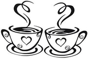 Decorazione per la cucina - Decorazione per ufficio - Decorazione per soggiorno - Sticker per la parete - Tazza da caffè per la parete - Dimensioni: 30 x 18 cm - Materiale: PVC