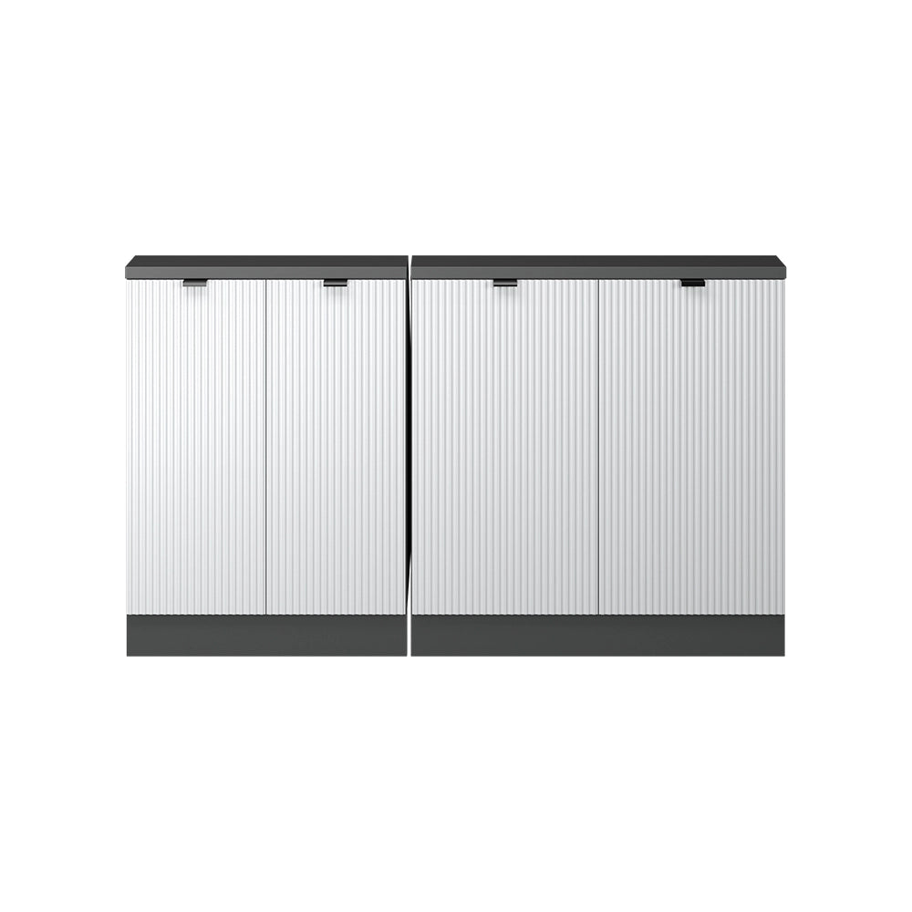 Mobile cucina sottotetto R-Line Ondulazione bianca/Antracite 140 cm Set di 2 Vicco