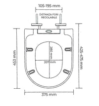 Sedile wc avvolgente soft close sganciabile