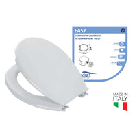 Copriwater tavoletta sedile wc bagno in polipropilene bianco 45x38cm easy