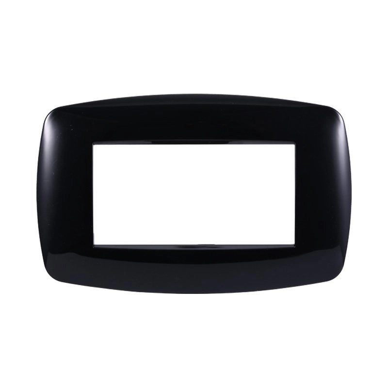 Placca Slim Serie Space 4P Colore Nero Compatibile Con Bticino Living Light