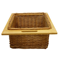 Cestelli Estraibili in Vimini per Cucina Cassetti Organizzazione Credenza Cesto in Vimini con Telaio e Binari in Legno di Faggio per Dispensa da 50cm Organizza Unità 50 cm con Viti GRATIS - 1 Cesto