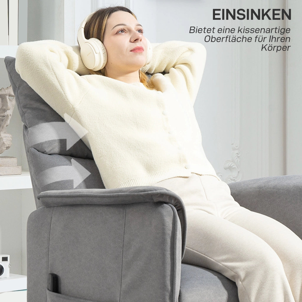 Poltrona relax elettrica reclinabile con funzione memory ¨C zephmum ¨C Tessuto grigio