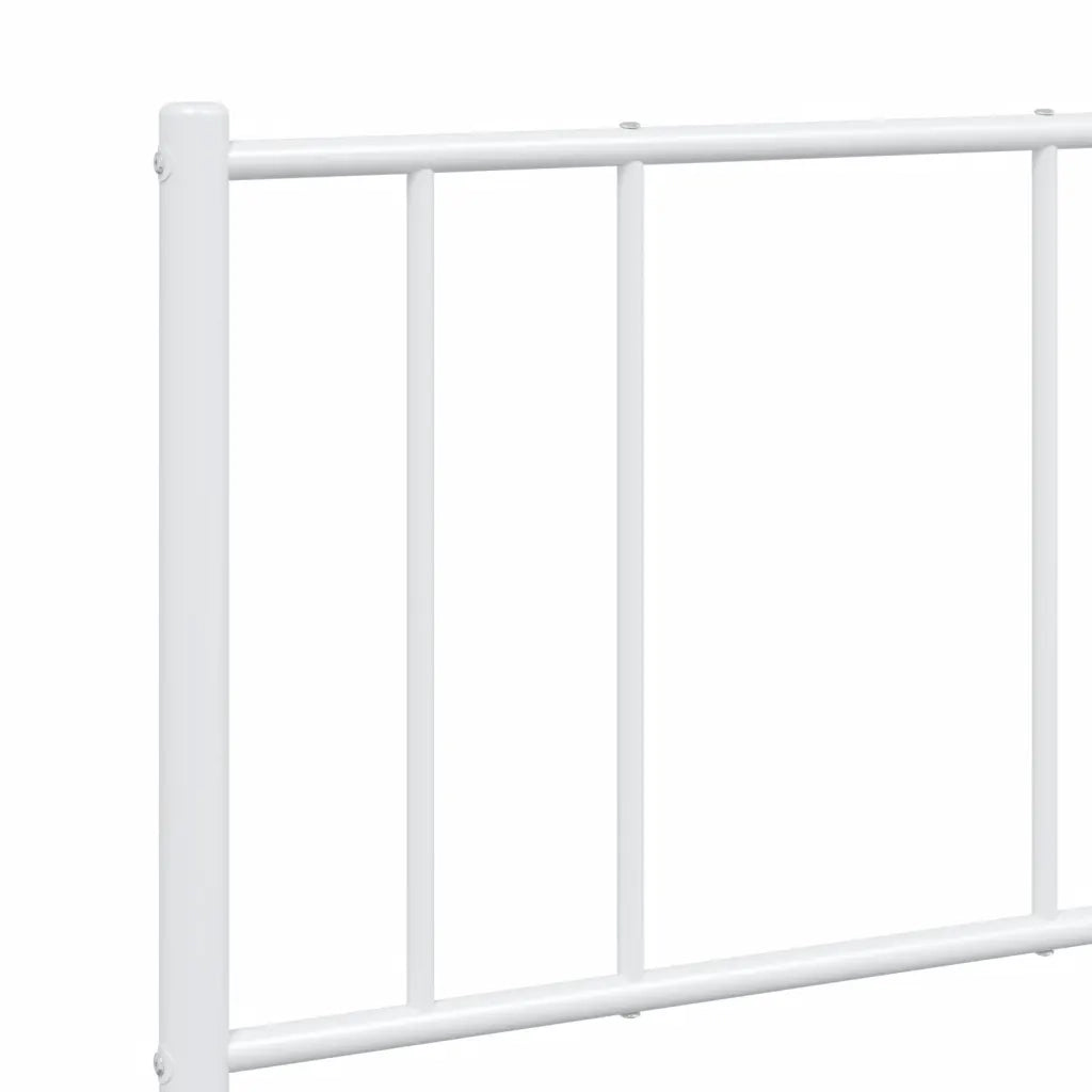 Giroletto con Testiera-Struttura Letto con testiera Metallo Bianco 120x190 cm 278749