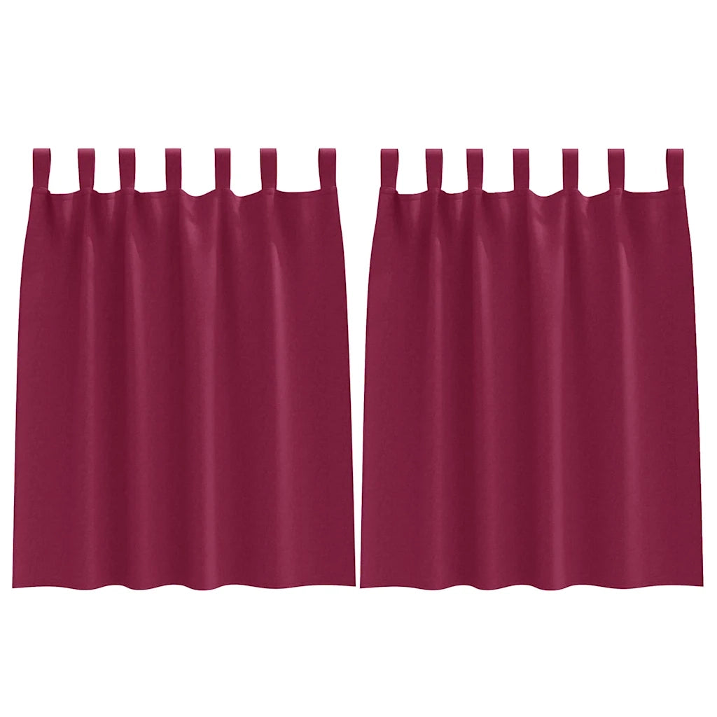 Tende Blackout con Anelli 2 pcs Rosso Vino 140 x 140 cm 4107573