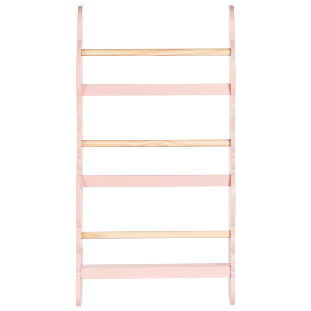 Libreria a muro rosa pastello a 3 piani in legno di pino MDF Camera dei bambini