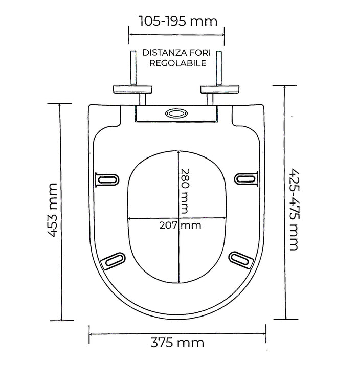 Sedile wc avvolgente soft close sganciabile 