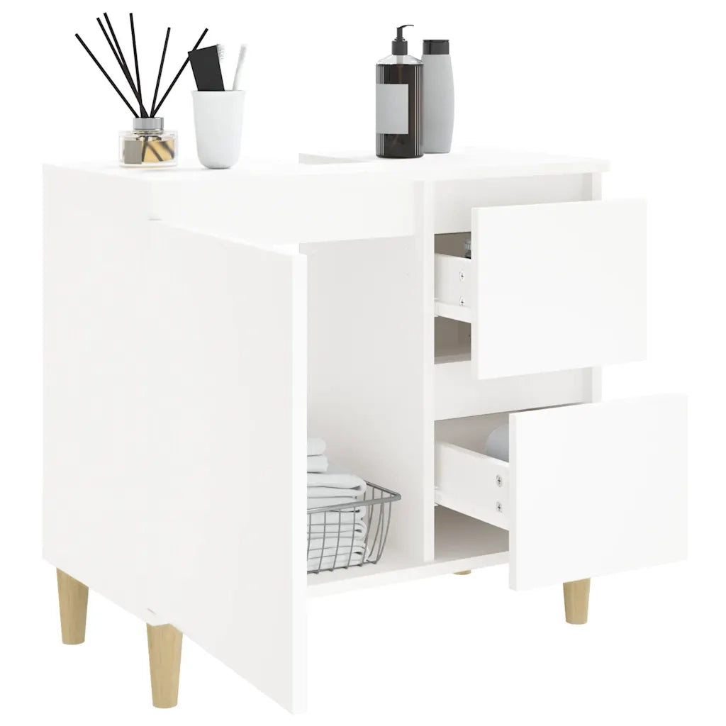 Armadietto da Bagno | Armadio da bagno Bianco 65x33x60 cm in Legno Multistrato